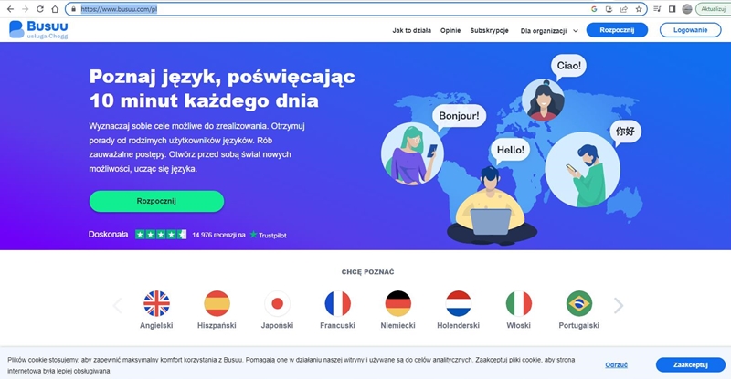 Aplikacje do nauki angielskiego - Busuu