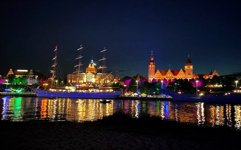 Szczecin nocą