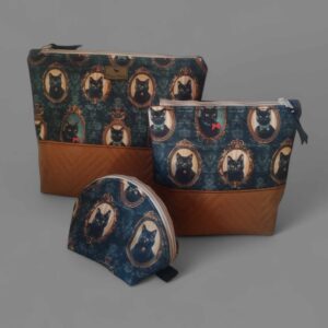 MATRIOSZKI - trzy kosmetyczki w koty