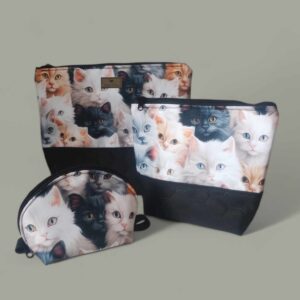 Kosmetyczki MATRIOSZKI szare koty