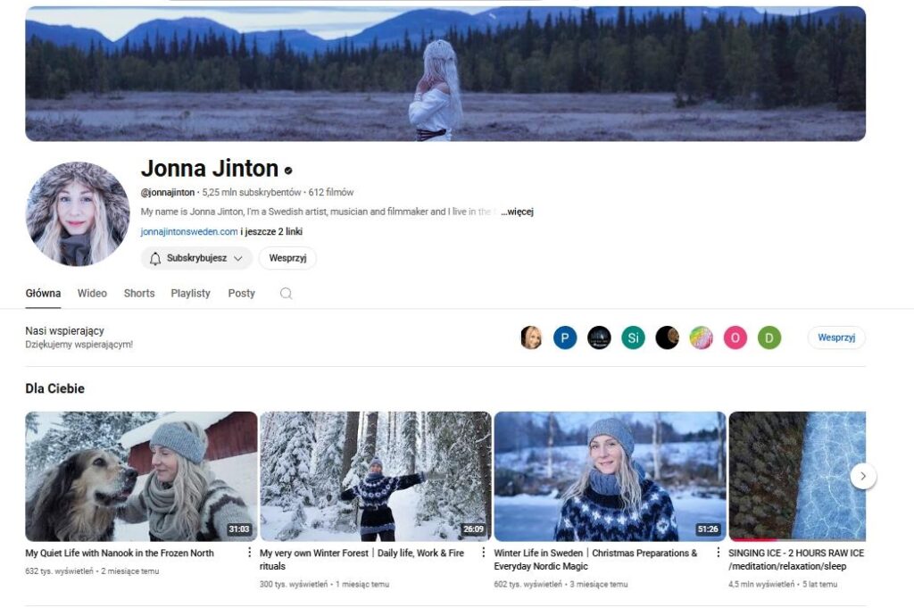 jonna jinton - kanał na Youtube